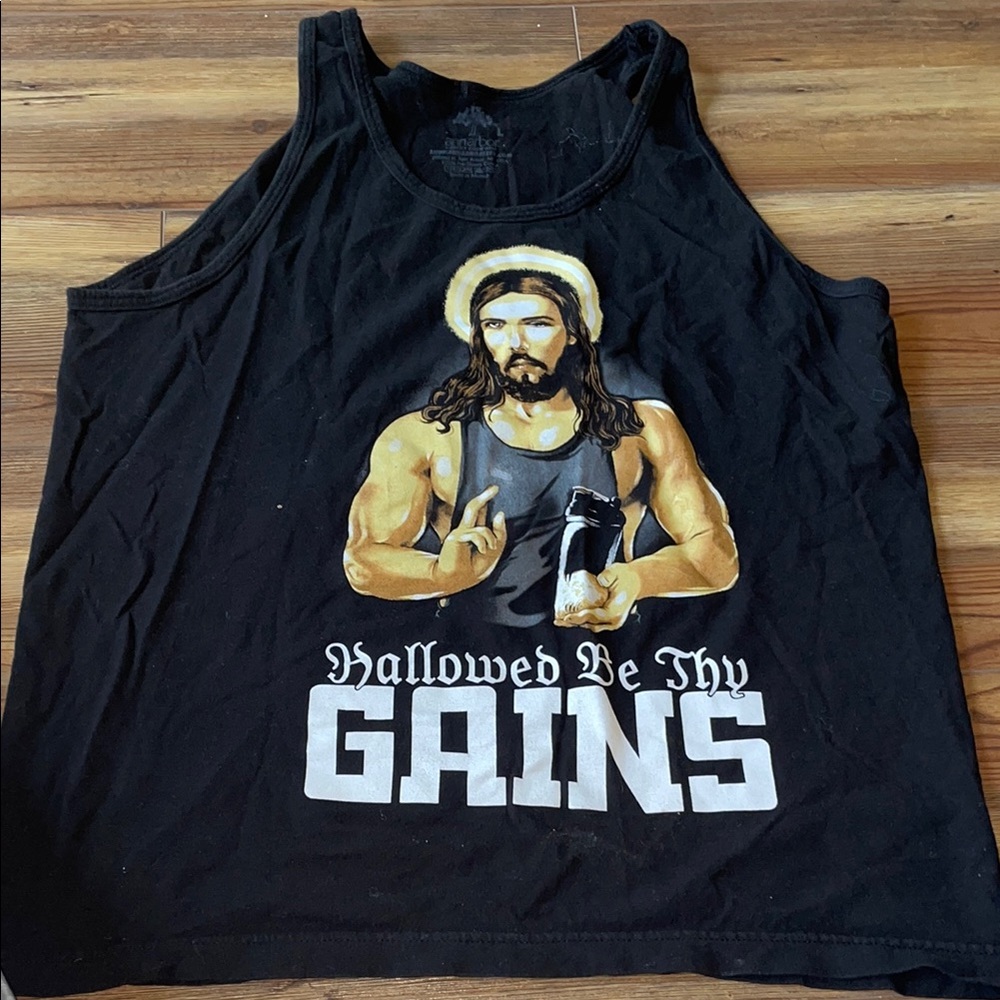 Black Graphic Tank Top